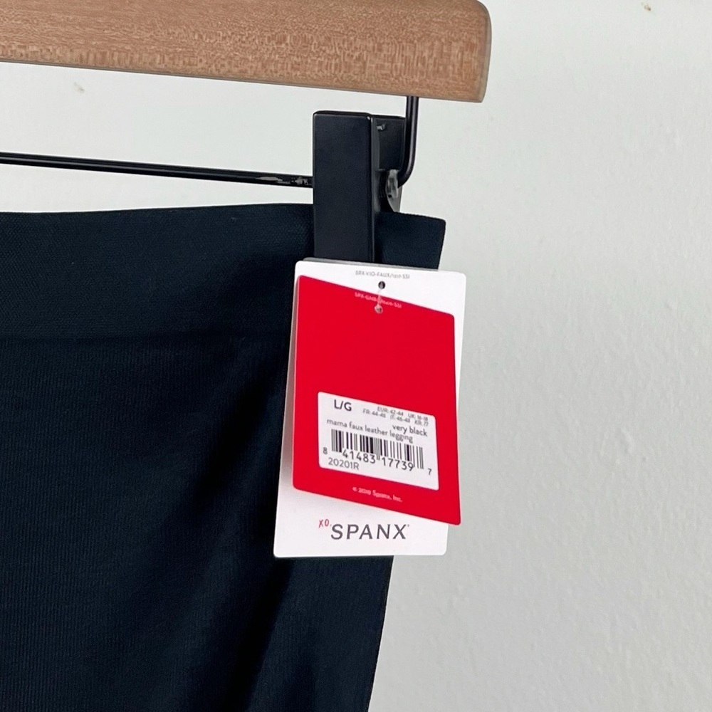 NWT SPANX Mama Maternity Faux Leather Leggings in Very Black - Picture 4 of 7